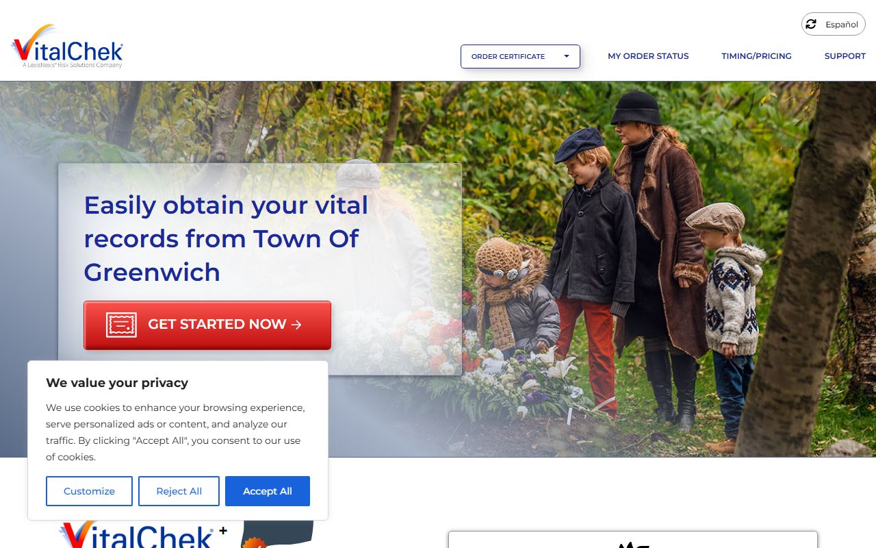 VitalChek service available for Greenwich birth records orders