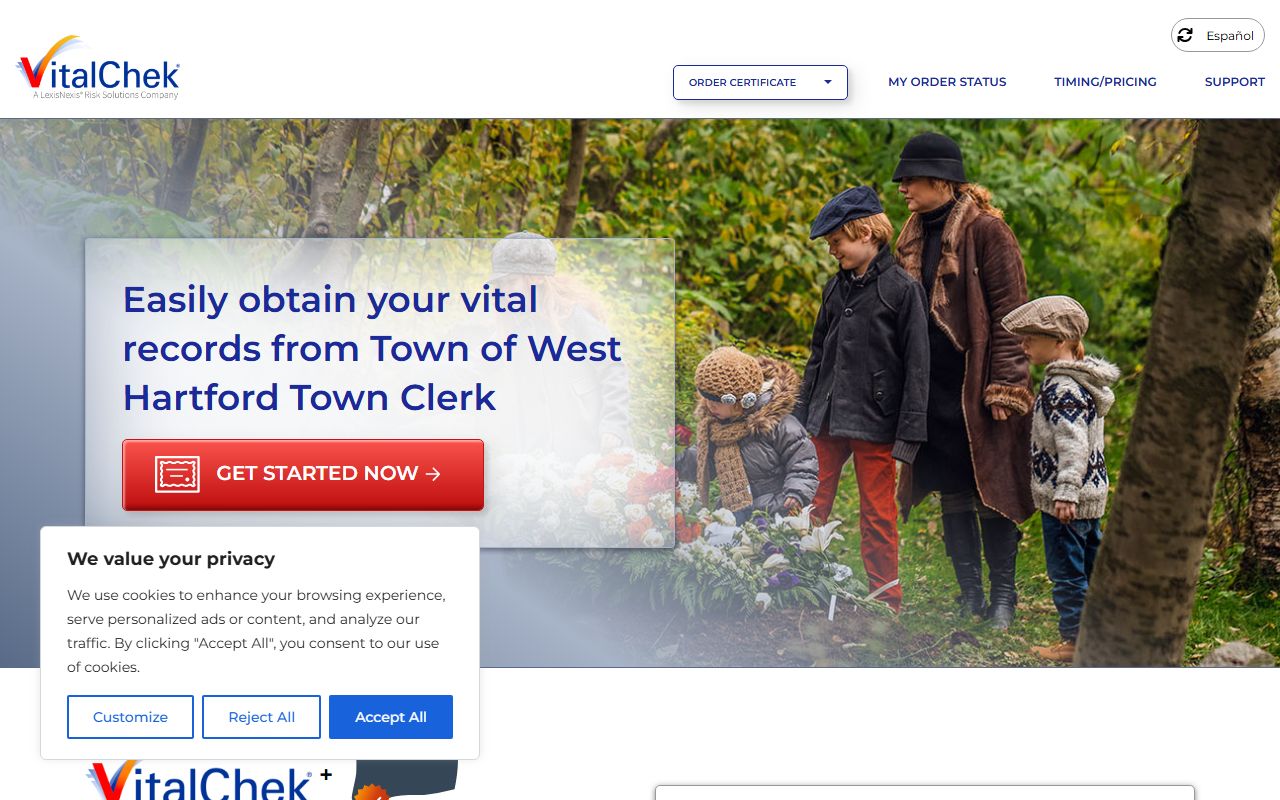 West Hartford birth records online ordering through VitalChek